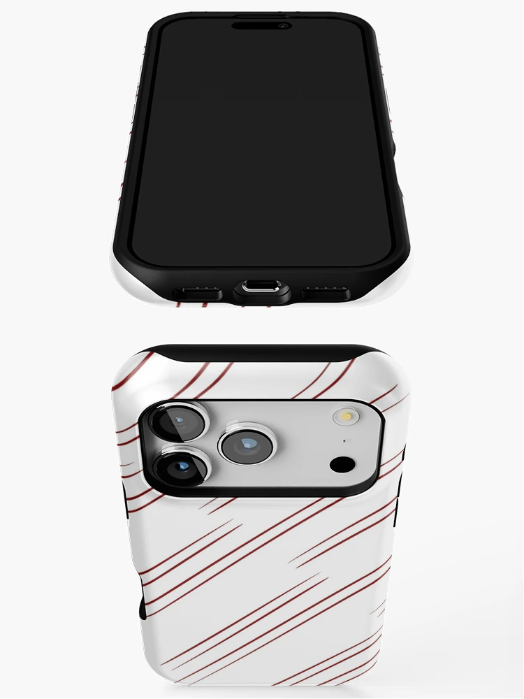 Thumbnail 3 of 4, iPhone Case, Parallel Red designed and sold by EmblemThreads.