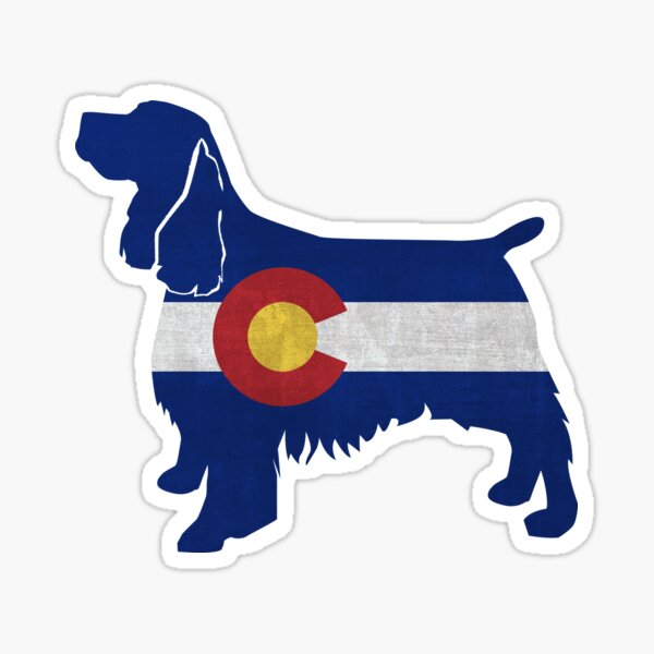 Springer Spaniel Dog Breed Colorado Flag Silhouette Sticker