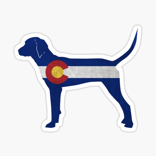 Redbone Coonhound Dog Breed Colorado Flag Silhouette Sticker