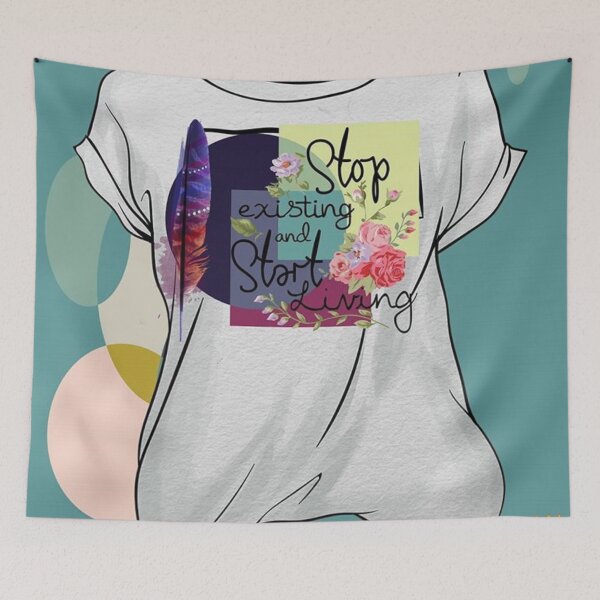 Item preview, Stop existing and Start living designed and sold by BlueGDesigns.