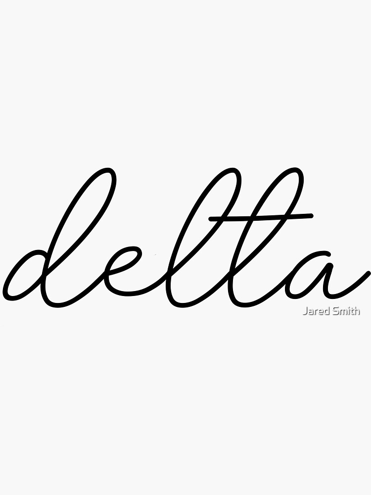  delta script letter sticker for sale by yerg21 redbubble