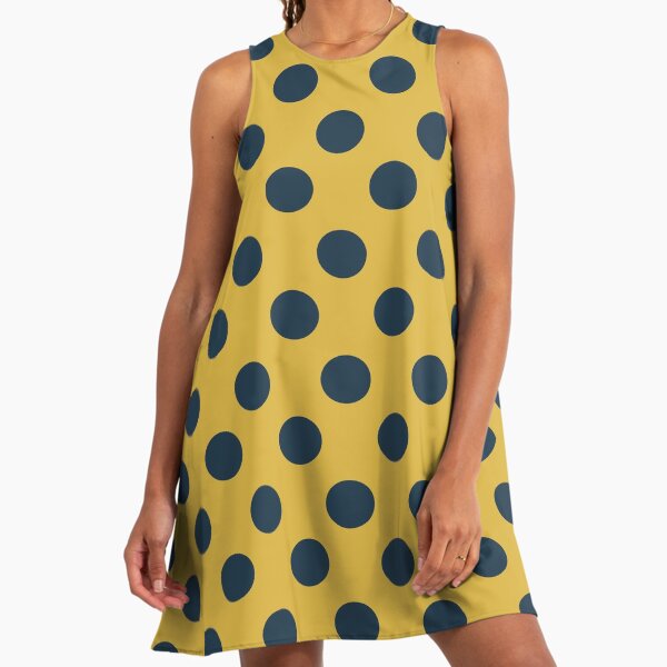 Large Polka Dot Pattern in Navy Blue and Light Mustard Yellow" A-Line Dress for Sale by kierkegaard | Redbubble Large Polka Dot Pattern in Navy Blue and Light Mustard Yellow" A-Line Dress for Sale by kierkegaard | Redbubble
