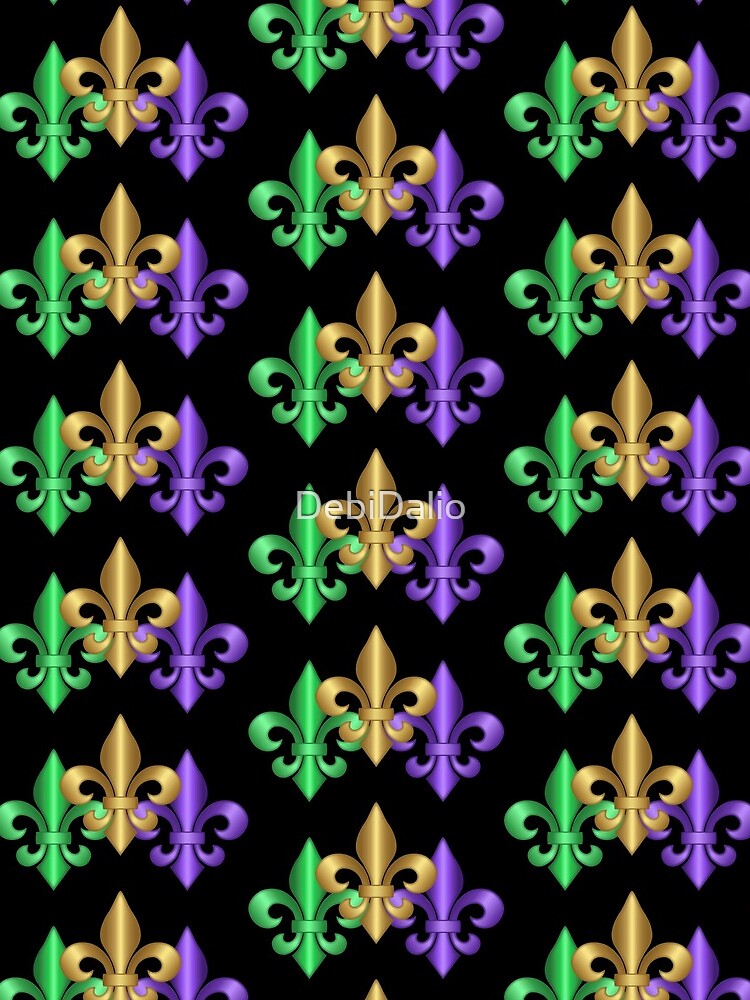 Green Gold and Purple Fleur-de-Lis Symbols by DebiDalio