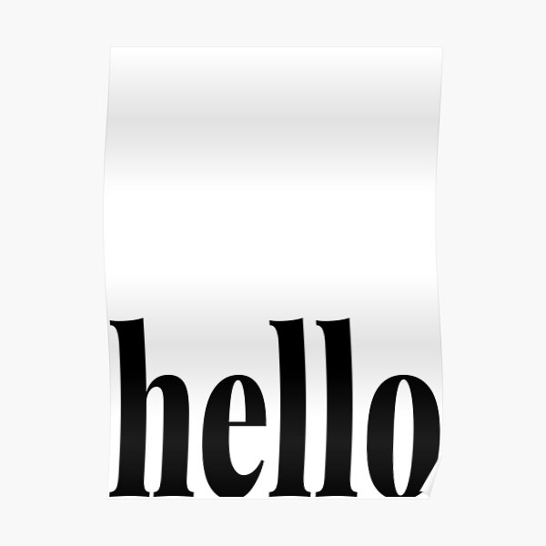Hello Languages Black and White Typography A4 Poster Print PO362