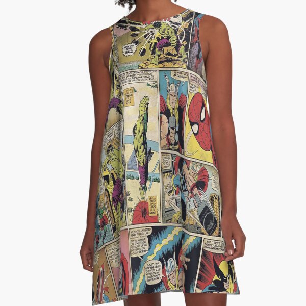 Comic Super Heroes A-Line Dress