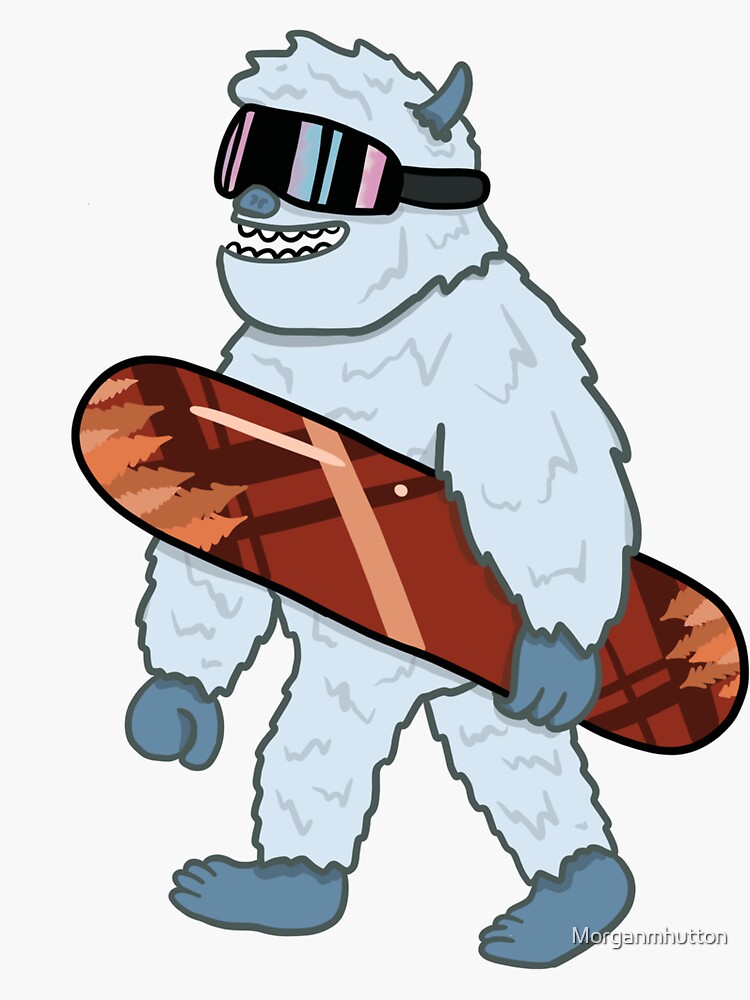 "Yeti snowboarder 2" Sticker for Sale by Redbubble