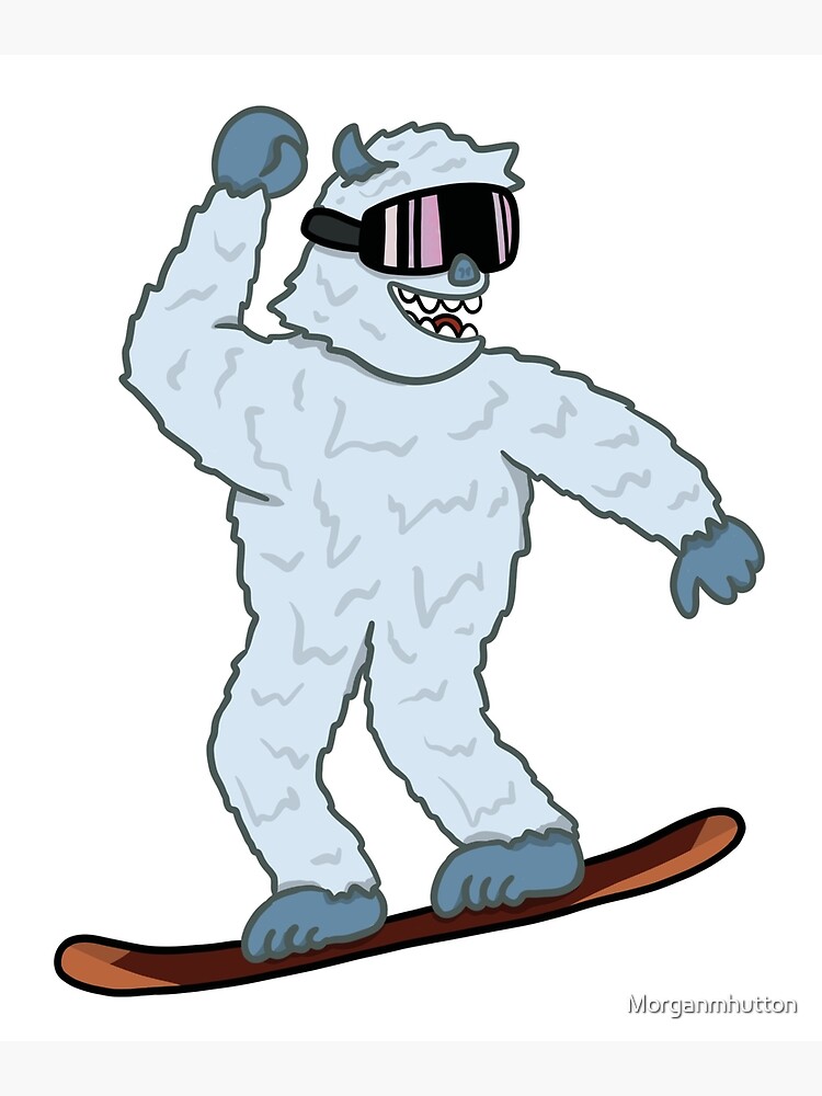 "Snowboarding yeti 1" Metal Print for Sale by Redbubble