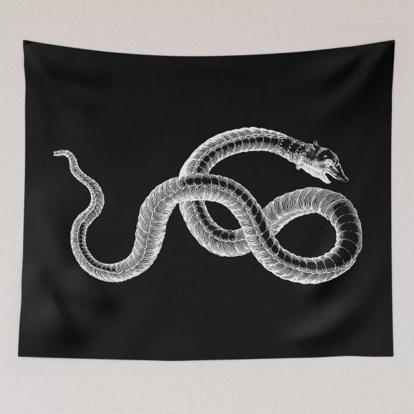 Item preview, Giant Snake Drawing (Black) Antique Fine Art Illustration designed and sold by freshlypeeled.