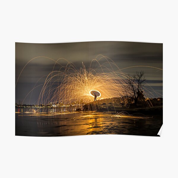 Fire at the lake Poster