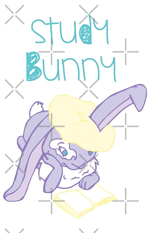 "Study Bunny Book Bunny " by tinaschofield Redbubble