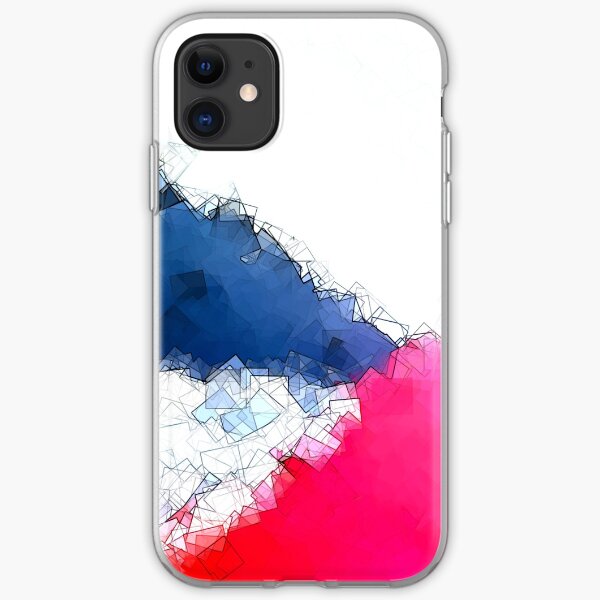 square fantasy colored waves iPhone Soft Case