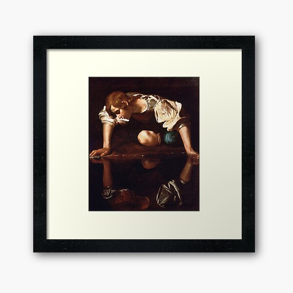 Narcissus by Caravaggio (1599) Framed Art Print