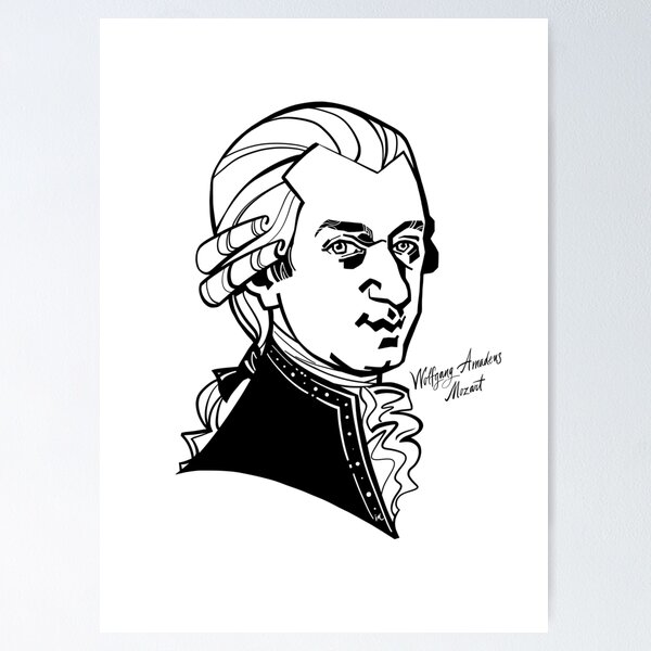 Vista previa del artículo con la obra «Wolfgang Amadeus Mozart», diseñado y vendido por Irina Ivanova.