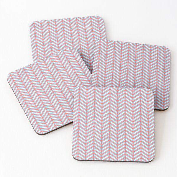 Item preview, Herringbone - Living Coral + Blue designed and sold by NolkDesign.