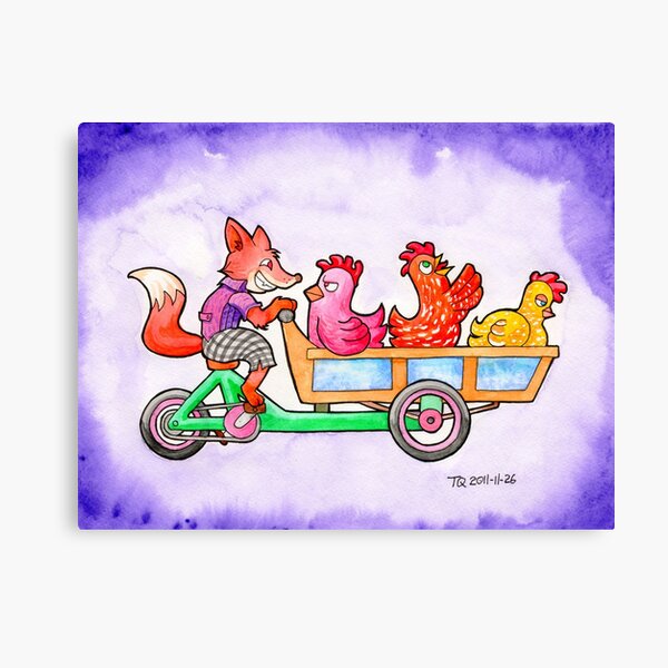 The Fox and Hens Canvas Print