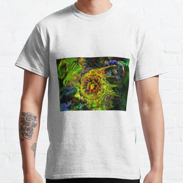 green abstract shapes movement Classic T-Shirt