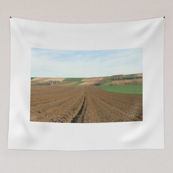 Item preview, farmland plowed and green wheat field landscape  designed and sold by goceris.