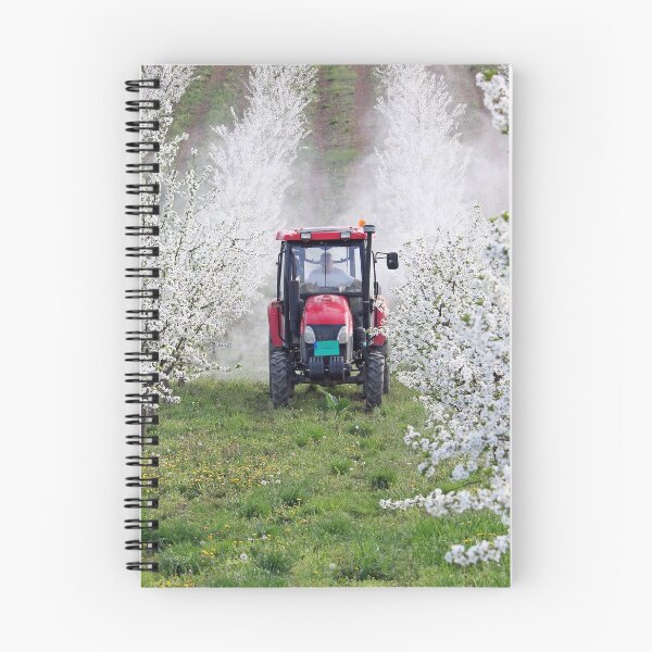 Item preview, tractor sprays insecticide in cherry orchard agriculture designed and sold by goceris.