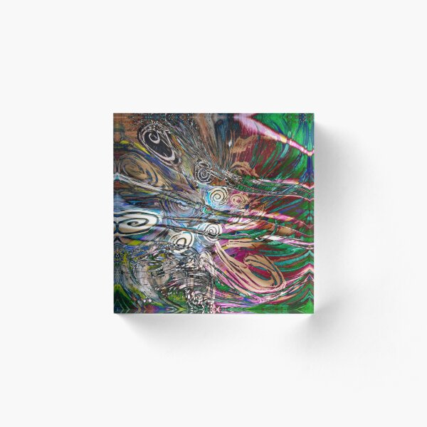 fluid energetic flow abstract Acrylic Block