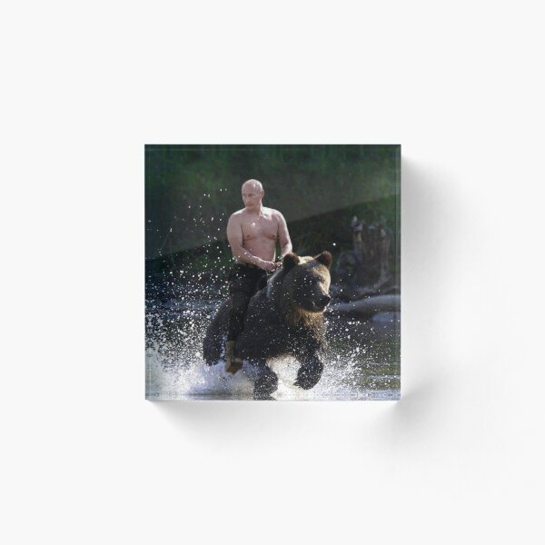 Vladimir Putin Riding a Bear Acrylic Block
