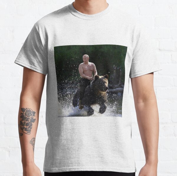 putin riding a bear t shirt