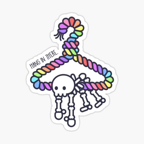 Skeleton Rainbow Hanger Sticker