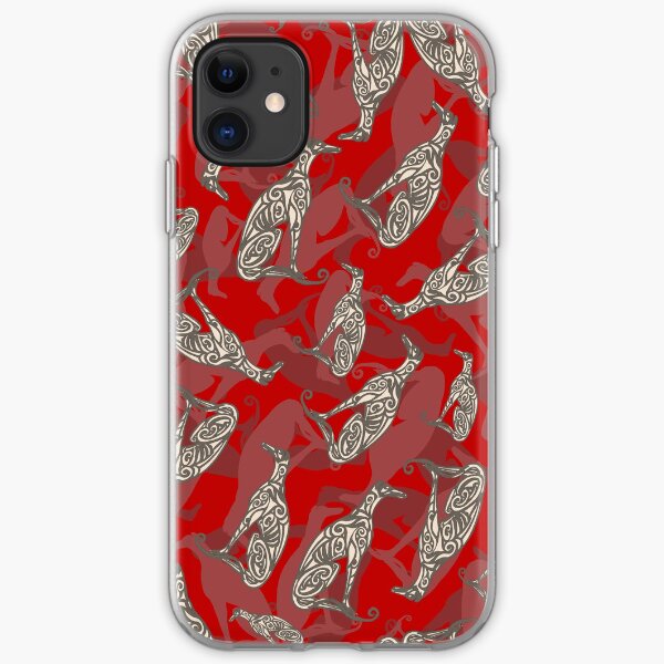 Greyhound Camo - Bold Red iPhone Soft Case