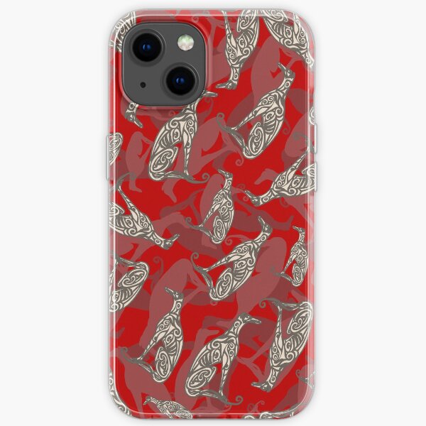 Greyhound Camo - Bold Red iPhone Soft Case