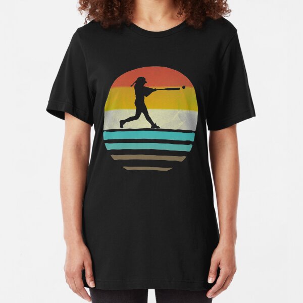 Retro Vintage Softball Coach Player Team Mom Dad Gift Slim Fit T-Shirt