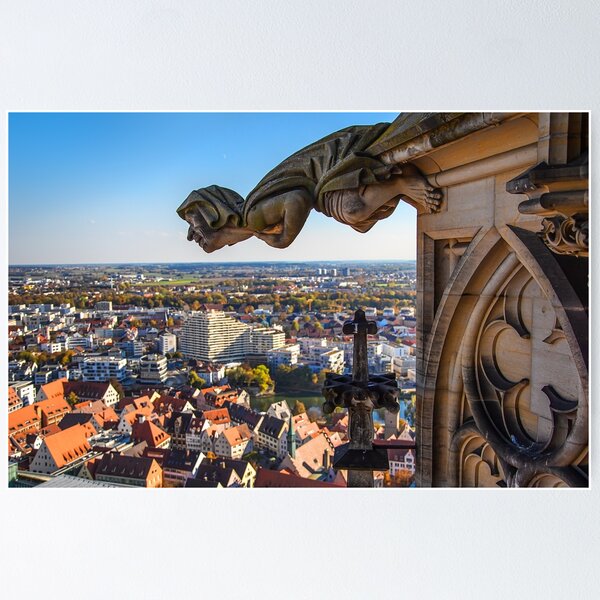 Item preview, Germany. Ulm. Ulm Minster. View from the Tower with the Gargoyle. designed and sold by vadim19.