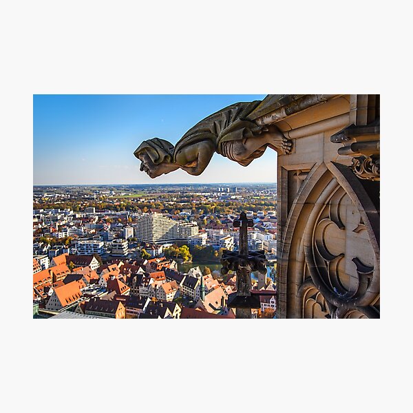 Item preview, Germany. Ulm. Ulm Minster. View from the Tower with the Gargoyle. designed and sold by vadim19.