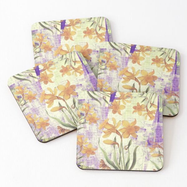 Item preview, daffodils in the garden, vintage collage, spring designed and sold by Mauswohn.