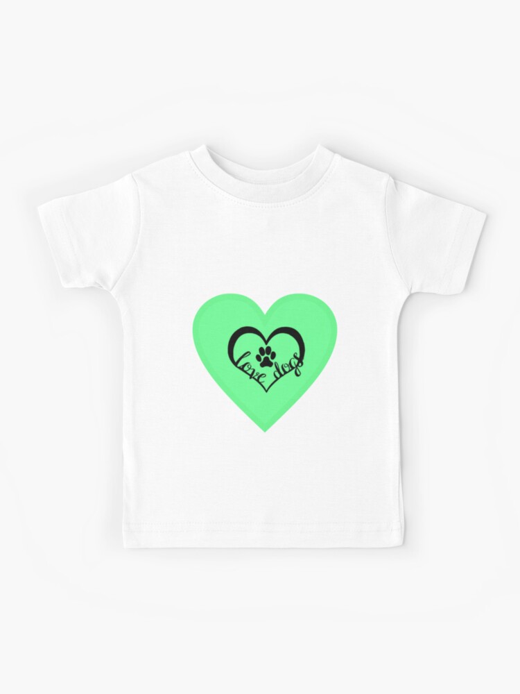 Love Dogs Heart Paw Print Neon Green Kids T Shirt By Bettiedavis100 Redbubble - roblox neon green kids t shirt by t shirt designs redbubble