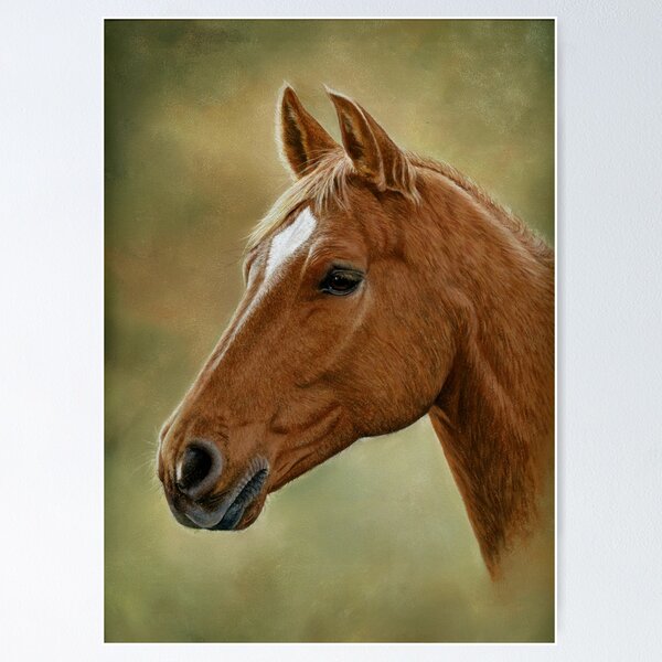 Item preview, Portrait de cheval aux crayons pastel designed and sold by ColinBradleyArt.