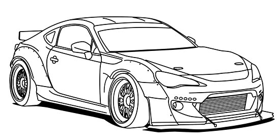 Рисунок карандашом тойота gt86