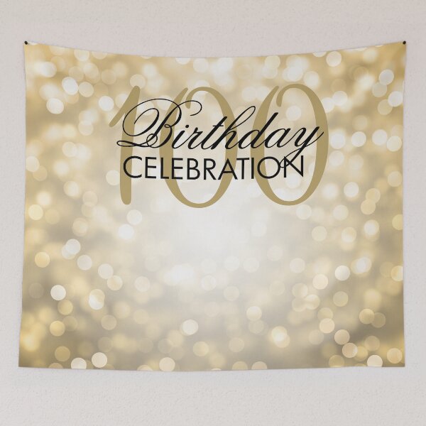 Item preview, Gold Bokeh Lights Elegant 100th Birthday Backdrop  designed and sold by Rewards4life.