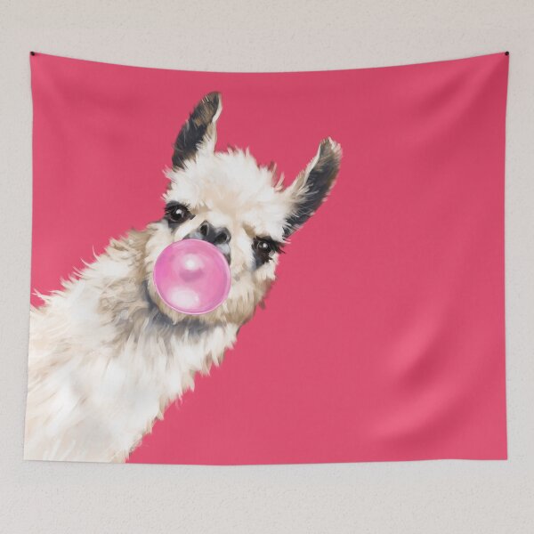 Item preview, Bubble Gum Sneaky Llama in Red designed and sold by bignosework.