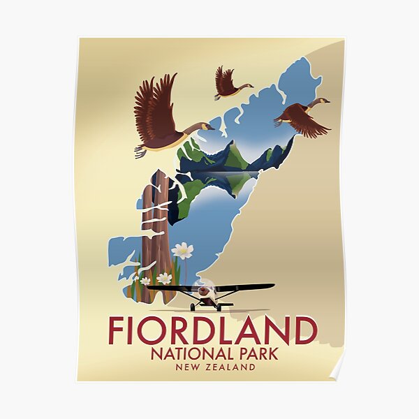 Fiordland National Park New Zealand Poster