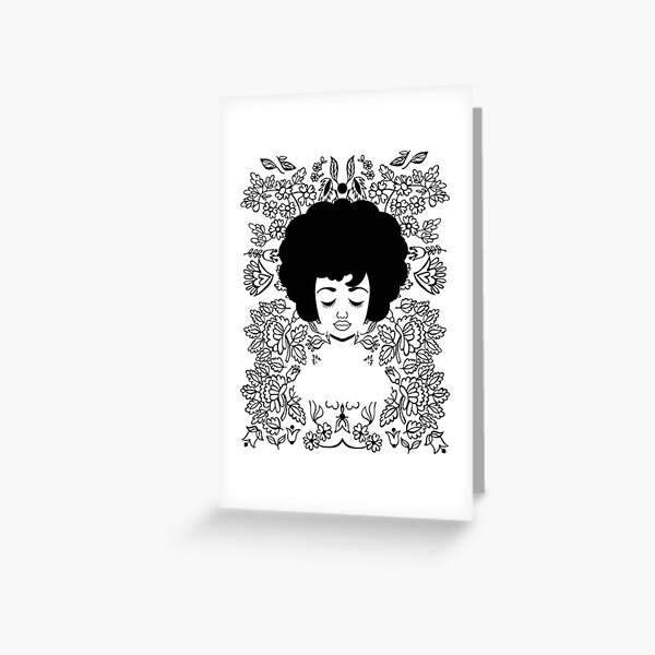 Line of Flowers Greeting Card