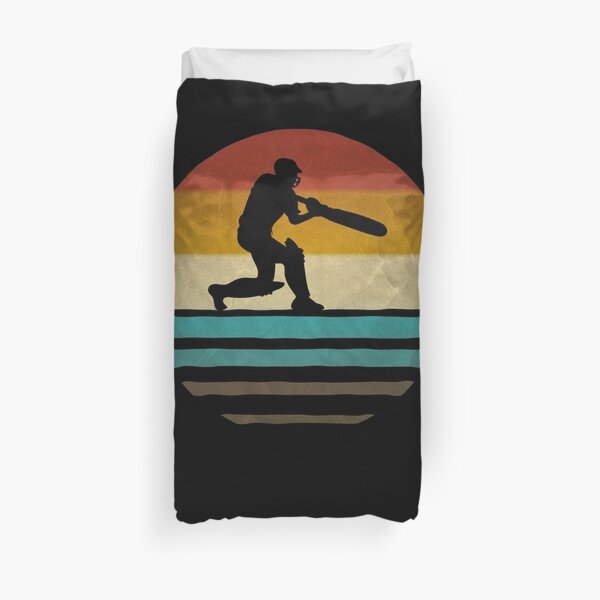 Retro Vintage Cricket Game League Player Coach Team Gift Duvet Cover