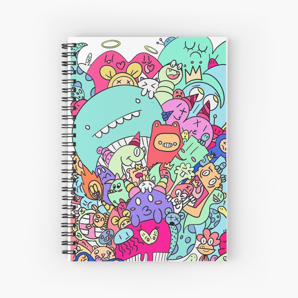 "colored doodle" Spiral Notebook for Sale by Danilagreca Redbubble