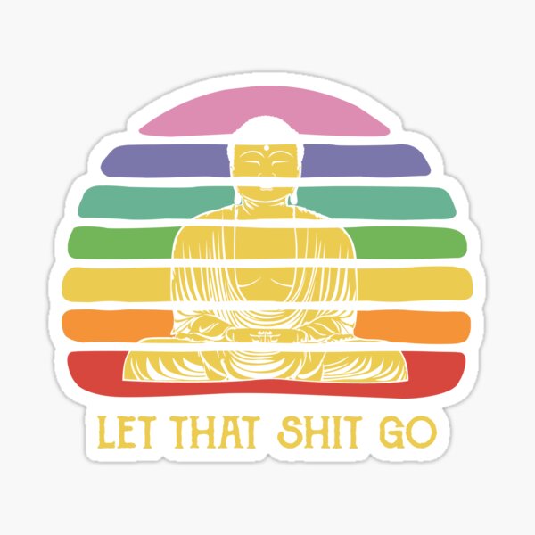Vista previa del artículo con la obra «Deja que esa mierda vaya divertida meditando Buda», diseñado y vendido por gianluc.