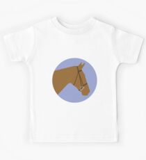 Minimalist Horse → Brown/Lavender Kids Tee