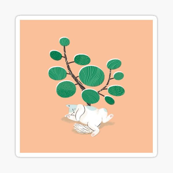 Cat nap III (peach) Sticker