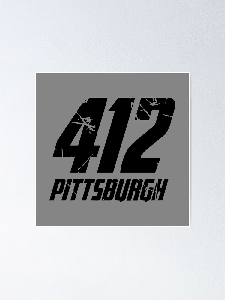  412 Pittsburgh Yellow text Design City Skyline