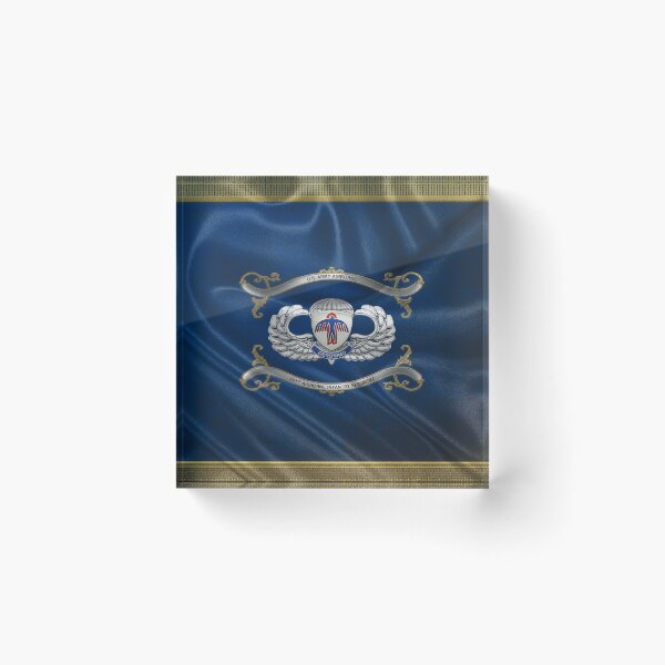 Item preview, 501st Airborne Infantry Regiment - 501st AIR Insignia with Parachutist Badge over Flag designed and sold by Serge Averbukh Art Studio.