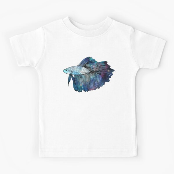 Blue Galaxy Betta Fish Kids T-Shirt