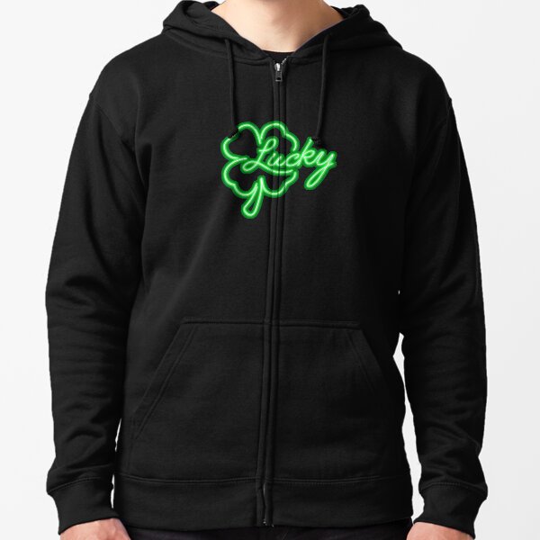 Lucky Shamrock Vegas Vintage - St Patricks Day Zipped Hoodie