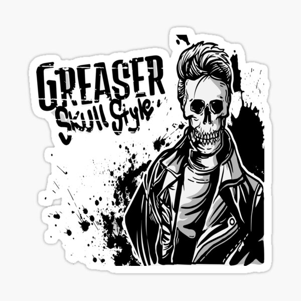 Greaser Skull Stickers | Redbubble