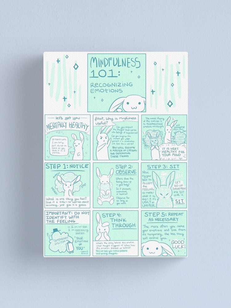 Alternate view of Let's Get You Mentally Healthy: Mindfulness 101 Bunny Comic Canvas Print